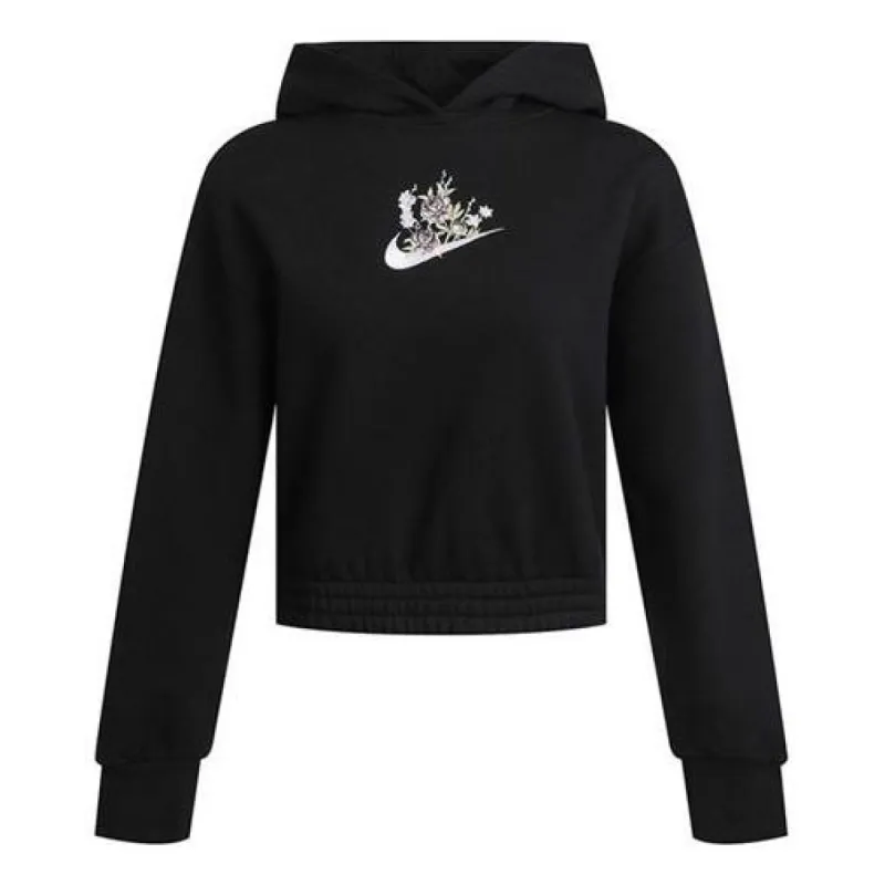 (WMNS) Nike Fleece Graphic Hoodie 'Black' DH1375-010 sold by KicksCrew