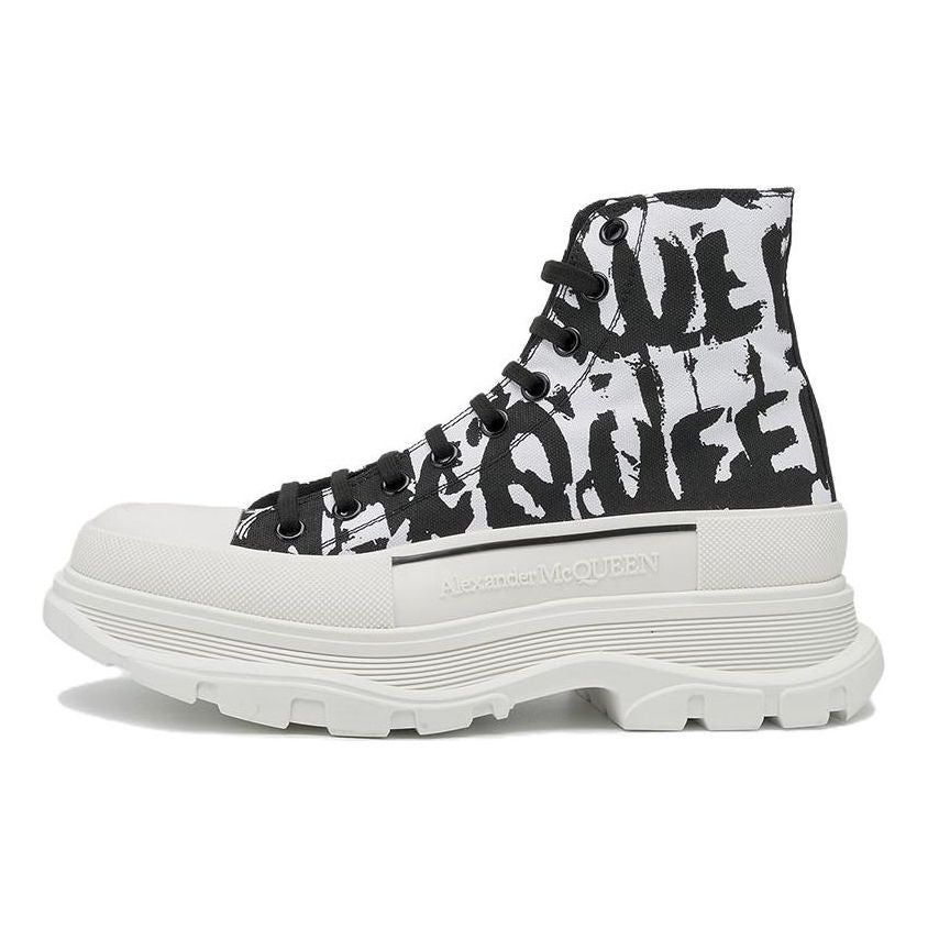 Alexander McQueen Tread Slick Graffiti Boots 'White Black Cream' 705667W4TG49356 sold by KicksCrew