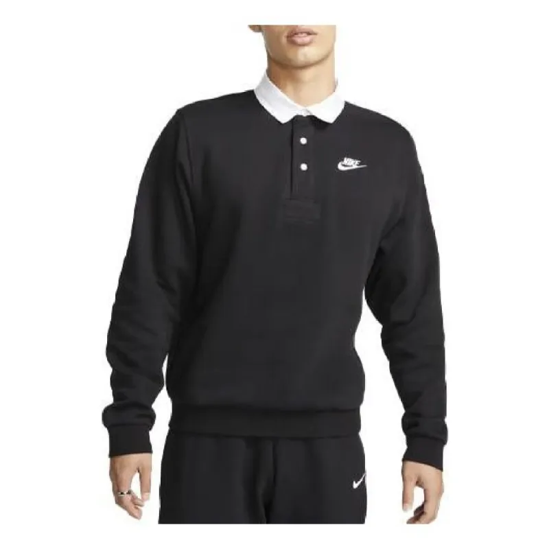 Nike Club Fleece Plush Long Sleeve Lapel Shirt 'Black' DX0538-010 sold by KicksCrew