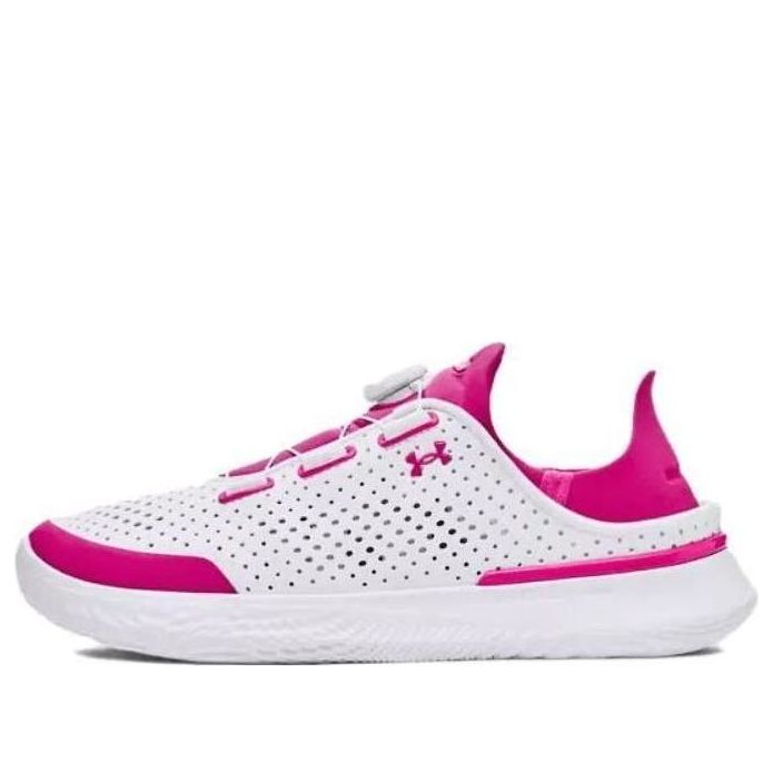 (GS) Under Armour UA SlipSpeed Leather Shoes 'White Rebel Pink' 3028566102 sold by KicksCrew