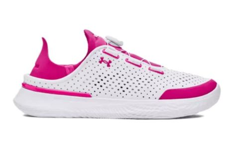 (GS) Under Armour UA SlipSpeed Leather Shoes 'White Rebel Pink' 3028566102 sold by KicksCrew