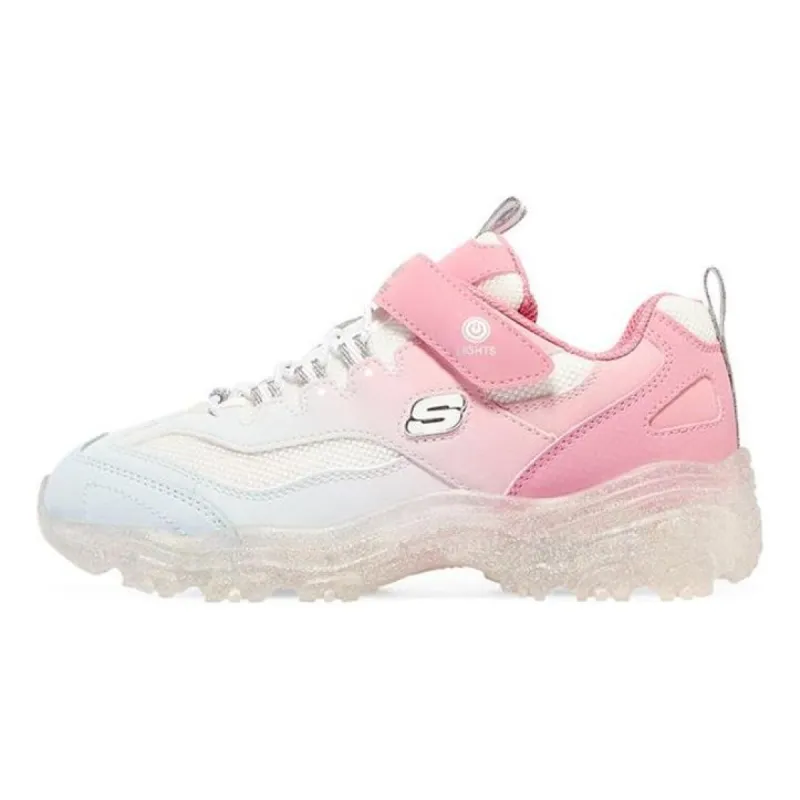 (GS) Skechers Ice D'lites 'White Pink' 302557L-LBPK sold by KicksCrew