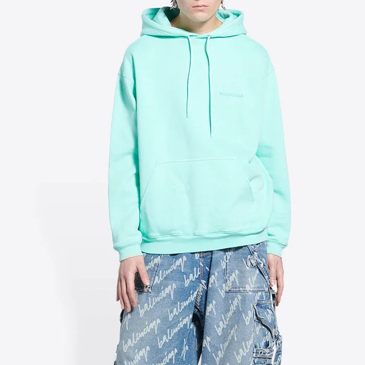 Balenciaga Logo Hoodie Medium Fit 'Terquesa' 600583TLVB83062 sold by KicksCrew product image thumbnail 3