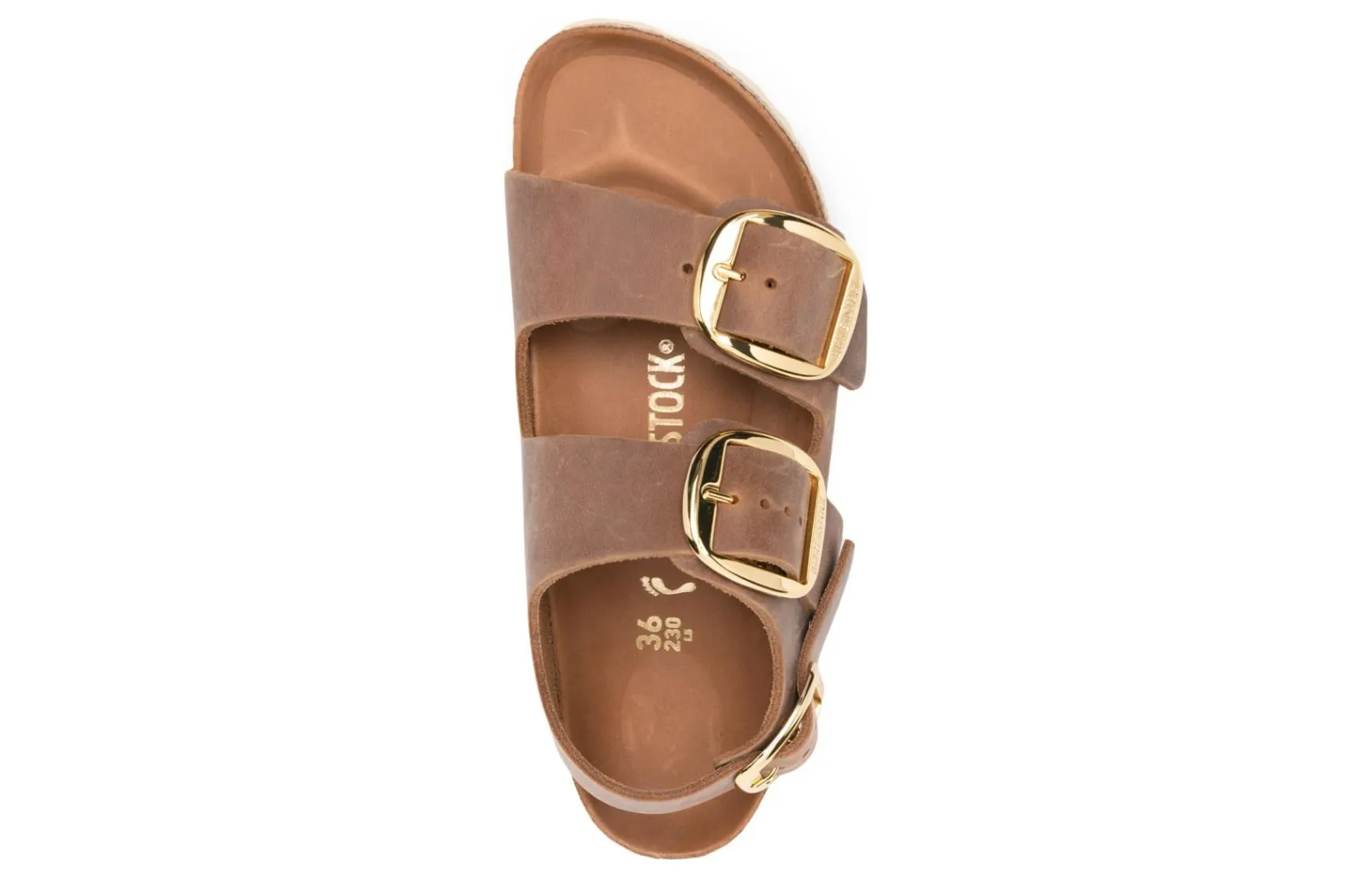 (WMNS) Birkenstock Milano Big Buckle Natural Leather Oiled Narrow Fit Sandals 'Cognac' 1024067 sold by KicksCrew product image thumbnail 3