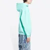 Balenciaga Logo Hoodie Medium Fit 'Terquesa' 600583TLVB83062 sold by KicksCrew