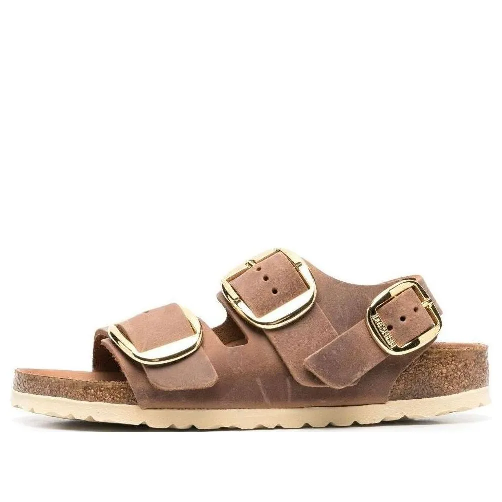 (WMNS) Birkenstock Milano Big Buckle Natural Leather Oiled Narrow Fit Sandals 'Cognac' 1024067 sold by KicksCrew