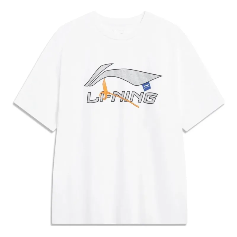 Li-Ning Essential Logo T-shirt 'White' AHST757-2 sold by KicksCrew