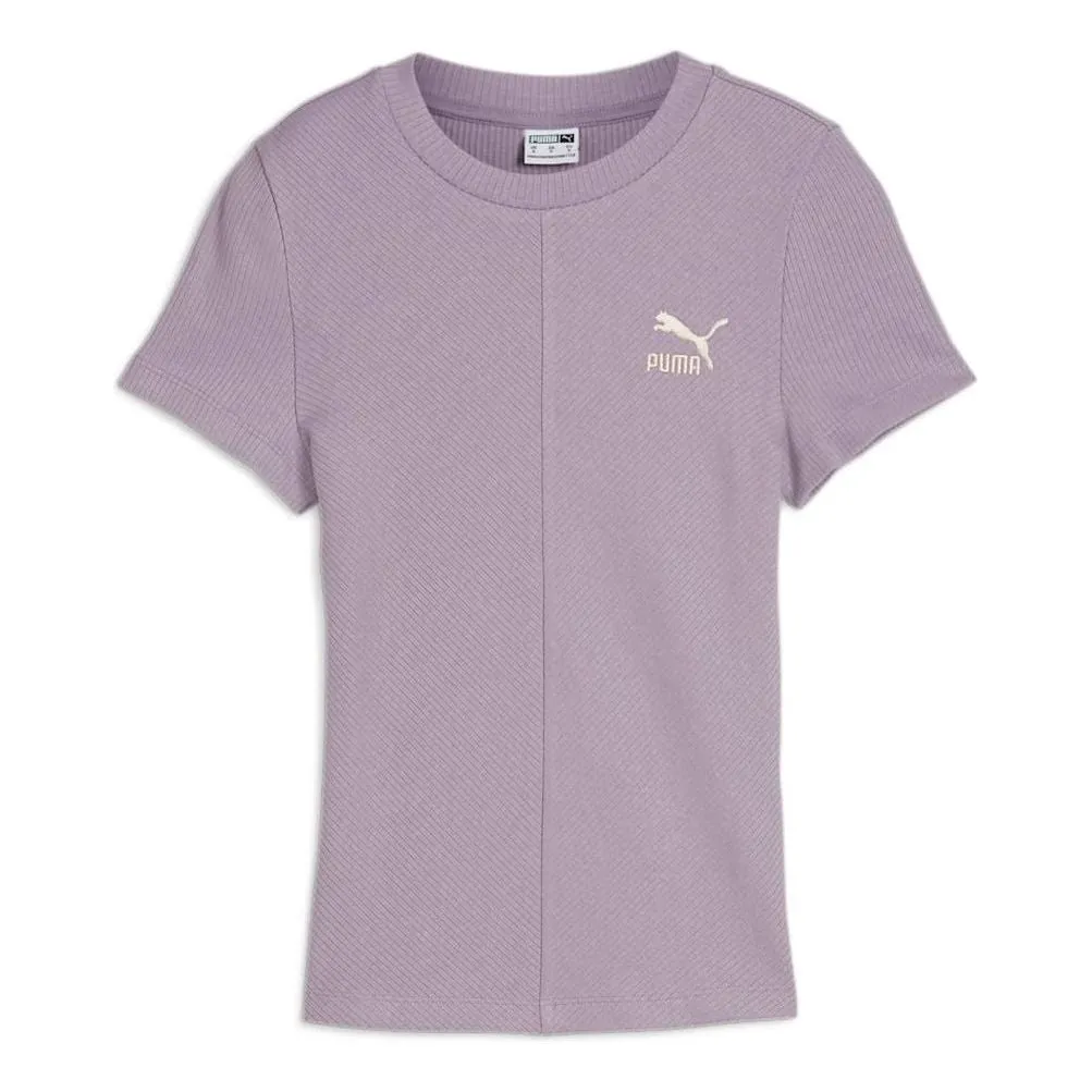 (WMNS) PUMA Classics Ribbed Slim T-Shirt 'Pale Plum' 626629-30 sold by KicksCrew
