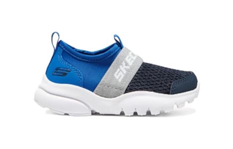 (GS) Skechers Slip-On Sport Shoes 'Black Grey Blue' 405215N-NVBL sold by KicksCrew