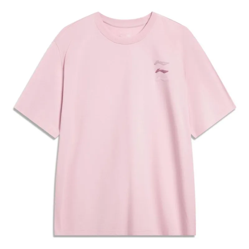 Li-Ning Triple Logo Loose Fit T-shirt 'Pink' AHST787-5 sold by KicksCrew