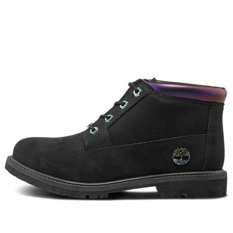 (WMNS) Timberland Nellie 6-Inch Iridescent Waterproof Chukka Boots 'Black Nubuck' A24KH sold by KicksCrew