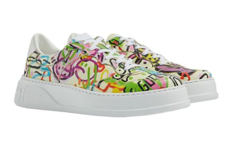 (WMNS) GUCCI Chunky B GG Graffiti Print Sneakers 'White Multi' 727832-AABKS-9250 sold by KicksCrew