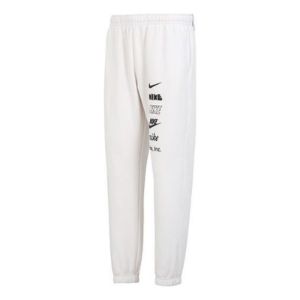 Nike Club Fleece Multi Logo Pants 'White Black' DX0796-030 sold by KicksCrew