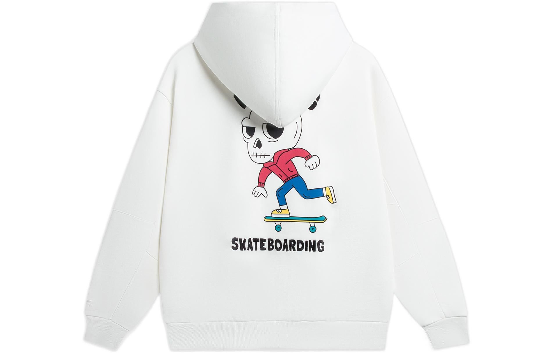Li-Ning x Pablo Ientile Skull Graphic Hoodie 'White' AWDS913-3 sold by KicksCrew product image thumbnail 2