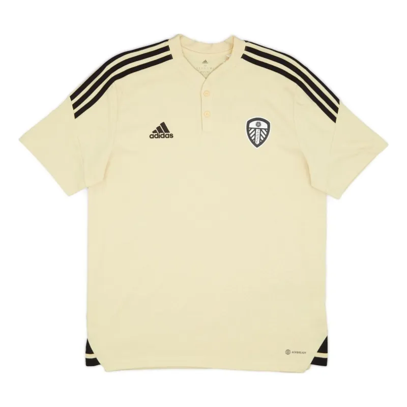 adidas 2022-23 Leeds United Polo Shirt 'Beige Black' HD4721 sold by KicksCrew
