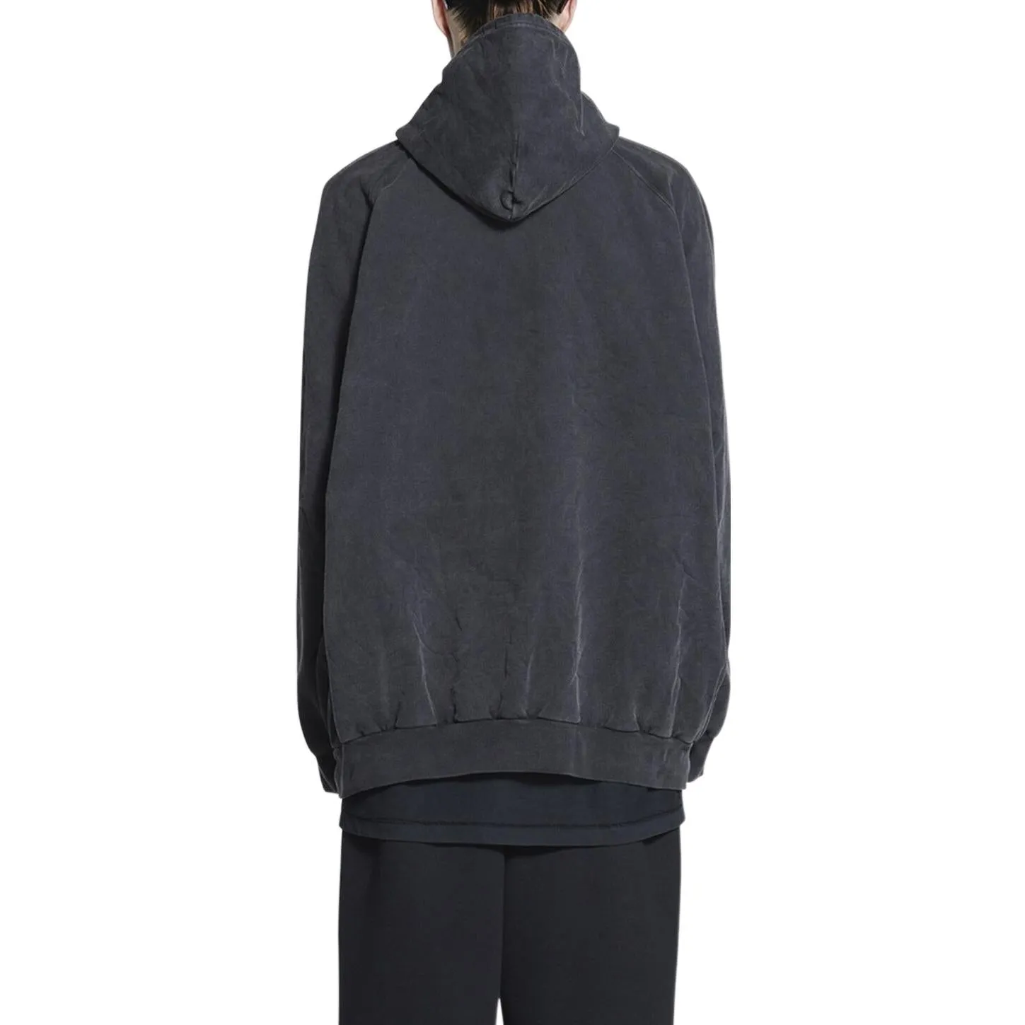 Balenciaga Est. 1917 College Logo Print Hoodie 'Washed Black