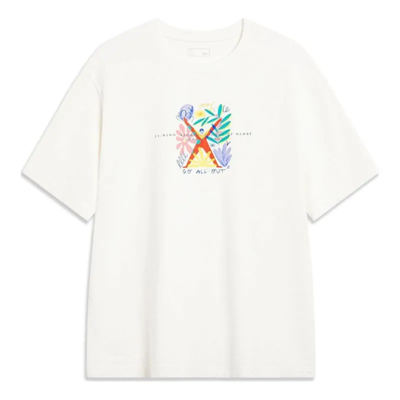 Li-Ning Sportswear Classic Graphic Tee 'White Multi' AHST459-2 sold by KicksCrew