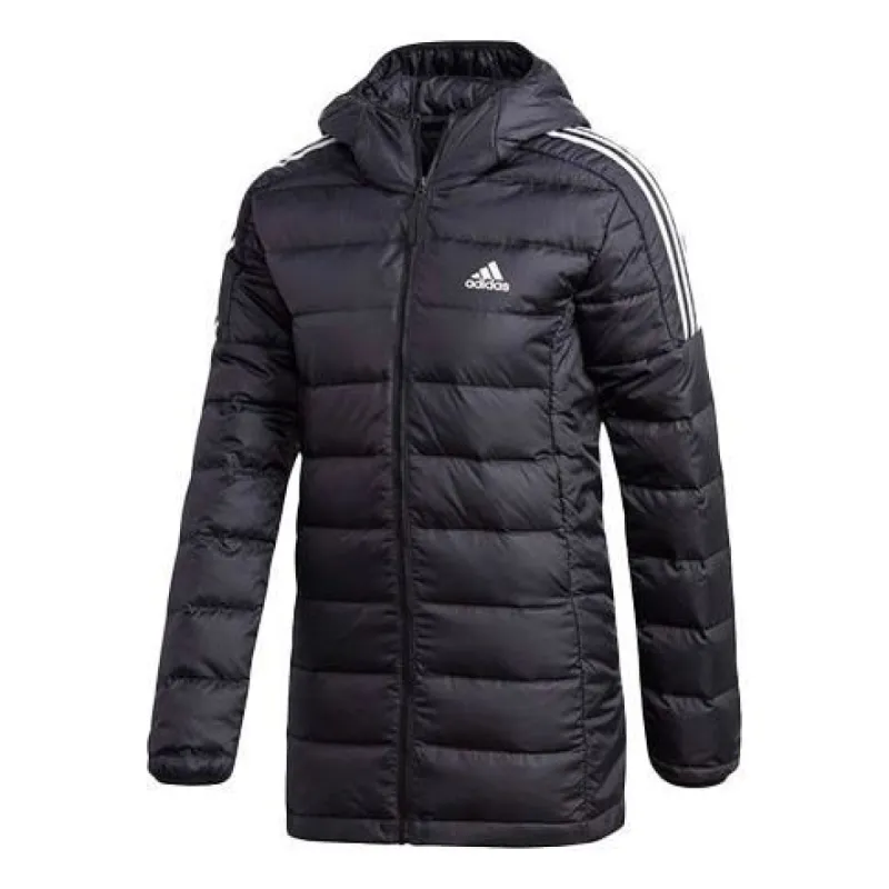 (WMNS) adidas Essentials Light Down Hooded Parka 'Black' GH4590 sold by KicksCrew