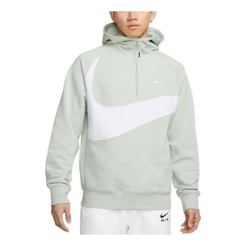 Nike Sportswear Big Swoosh Half Zip Hoodie (Asia Sizing) 'Light Silver White' DX0567-034 sold by KicksCrew