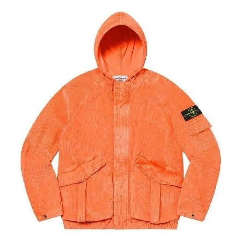 Supreme x Stone Island Corduroy Jacket 'Orange Black' SUP-FW20-296 sold by KicksCrew