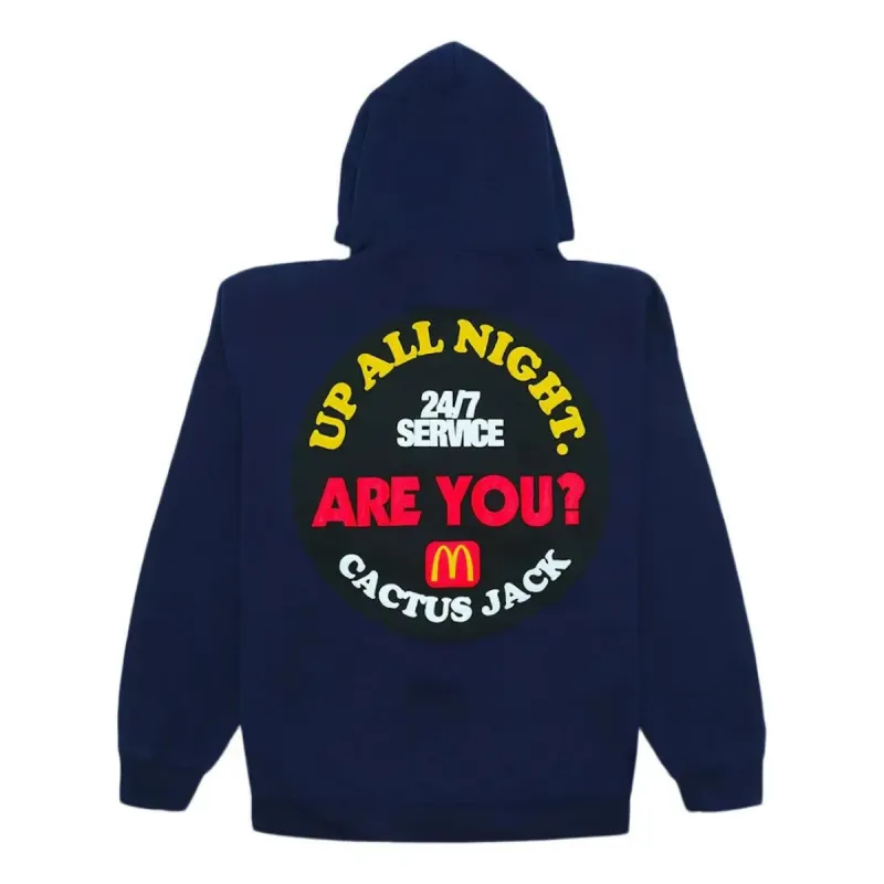 Travis Scott X McDonald's Up All Night Sticker Hoodie 'Navy' CJMD-HS73 sold by KicksCrew