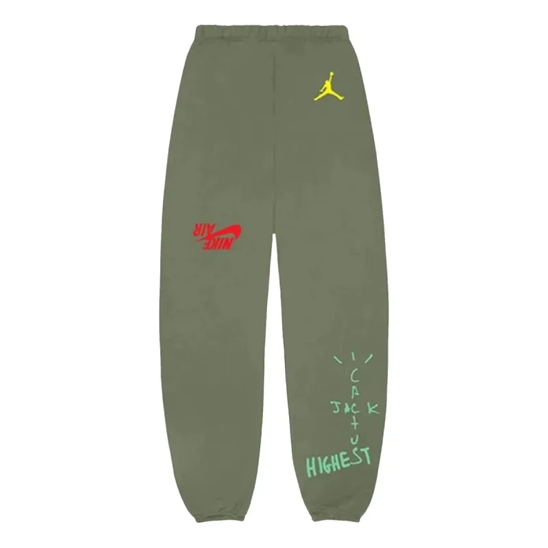 Travis Scott Cactus Jack x Jordan Highest Sweatpant 'Olive' TC-302 sold by KicksCrew