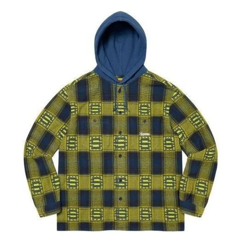 Supreme Hooded Shadow Plaid Shirt 'Green Blue' SUP-FW20-284 sold by KicksCrew