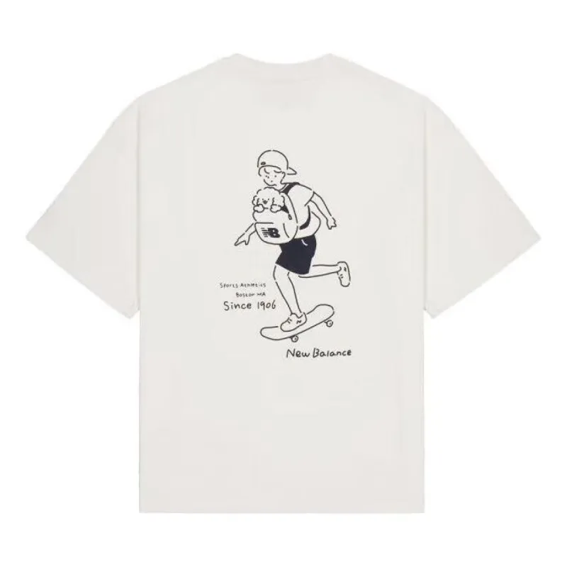 New Balance Skate Print Graphic T-shirt 'White' AMT42338-CIC made by New Balance