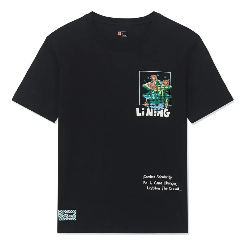 Li-Ning x Rooovie Cartoon Graphic T-shirt 'Black' AHSSB13-2 sold by KicksCrew