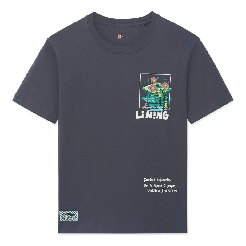 Li-Ning x Rooovie Cartoon Graphic T-shirt 'Grey' AHSSB13-3 sold by KicksCrew