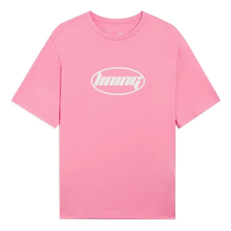 Li-Ning Fashion Logo T-shirt 'Pink White' AHSSA33-13 sold by KicksCrew