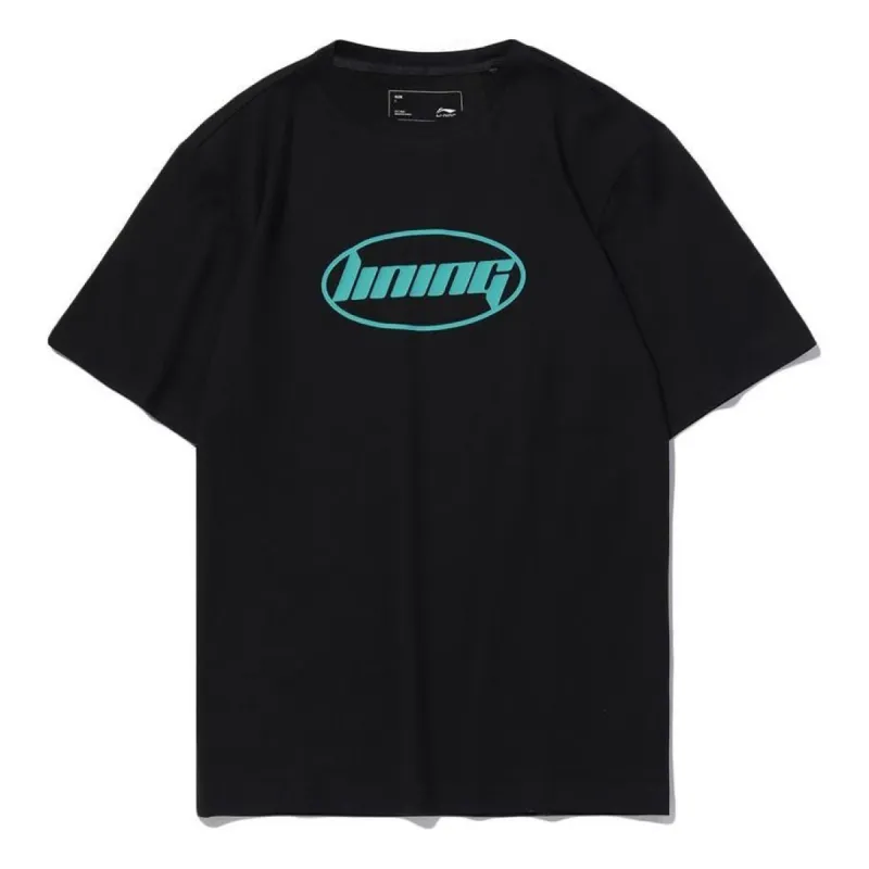 Li-Ning Fashion Logo T-shirt 'Black Blue' AHSSA33-2 sold by KicksCrew