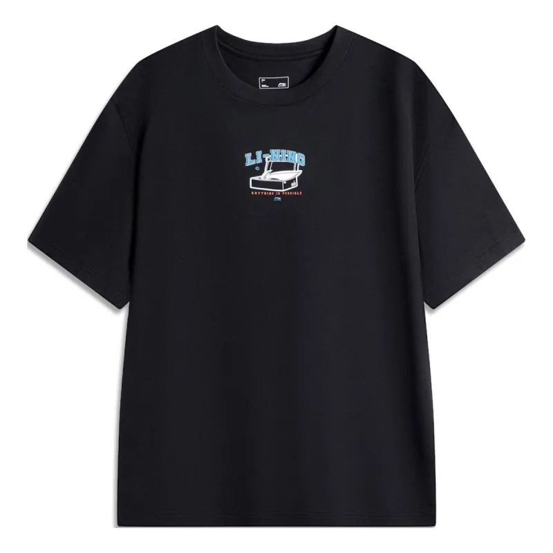 Li-Ning Cartoon Graphic T-shirt 'Black' AHSU541-3 sold by KicksCrew