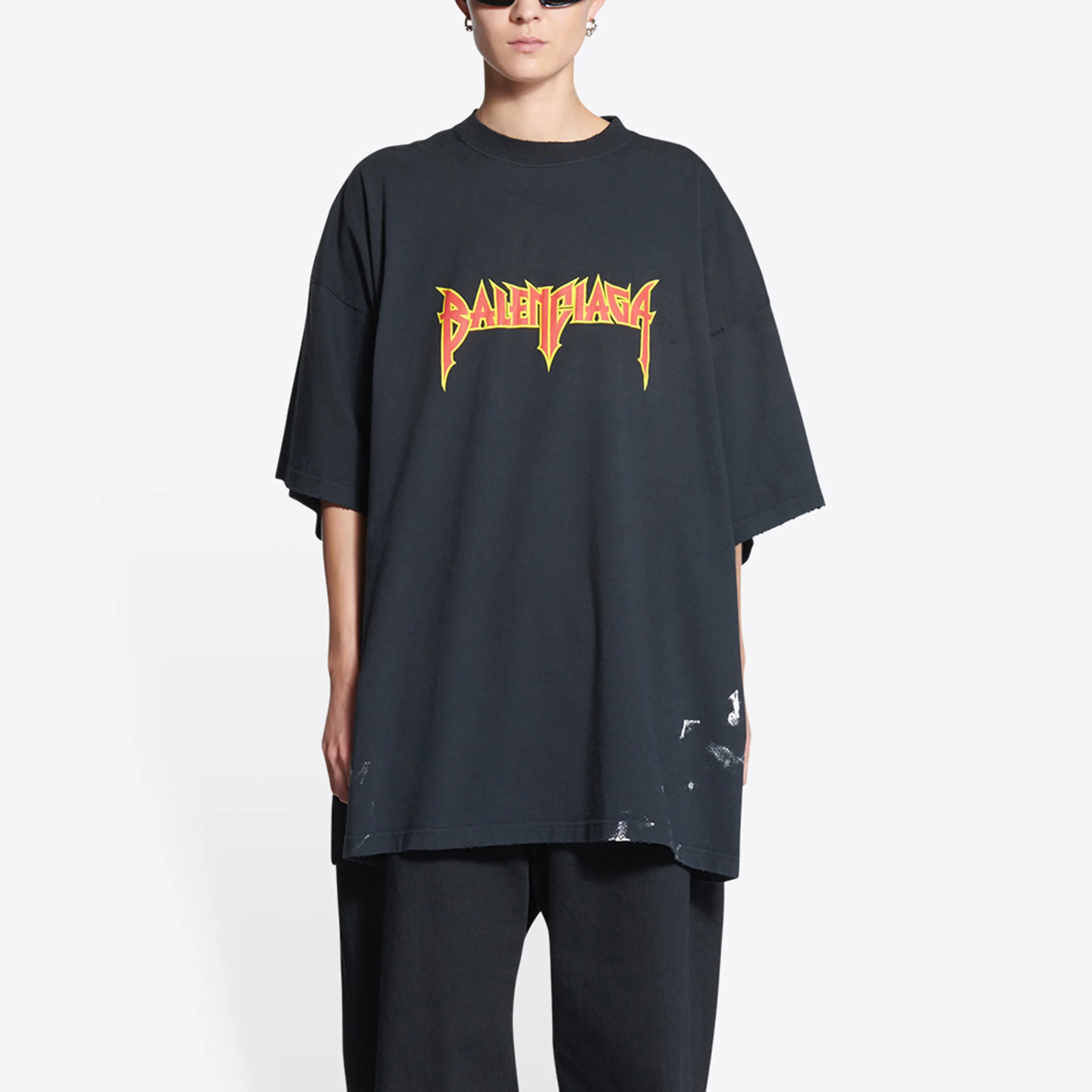 Balenciaga Metallica Short Sleeve T-Shirt Oversized Fit 'Black Orange' 694576TMV880105 sold by KicksCrew product image thumbnail 4