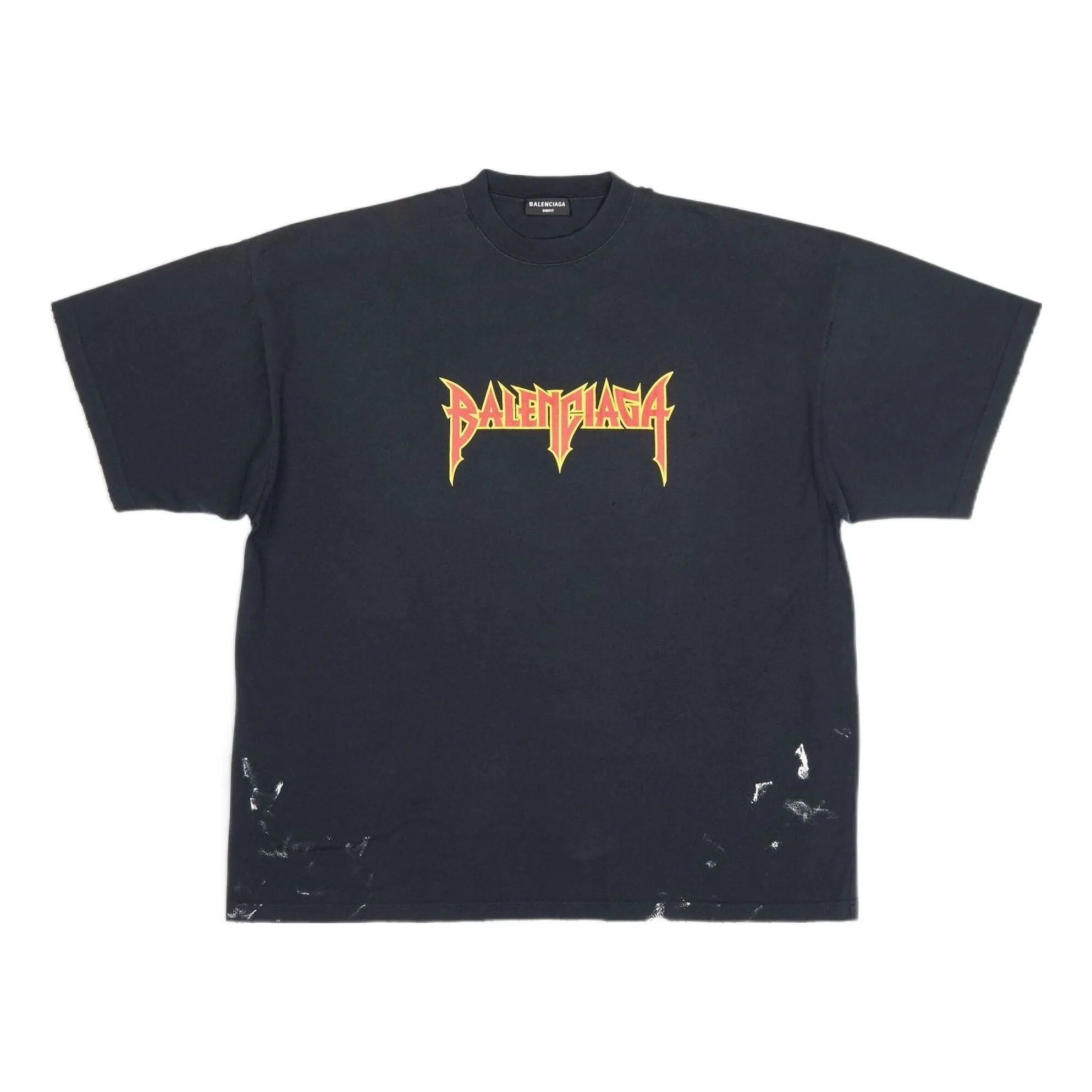 Balenciaga Metallica Short Sleeve T-Shirt Oversized Fit 'Black Orange' 694576TMV880105 sold by KicksCrew
