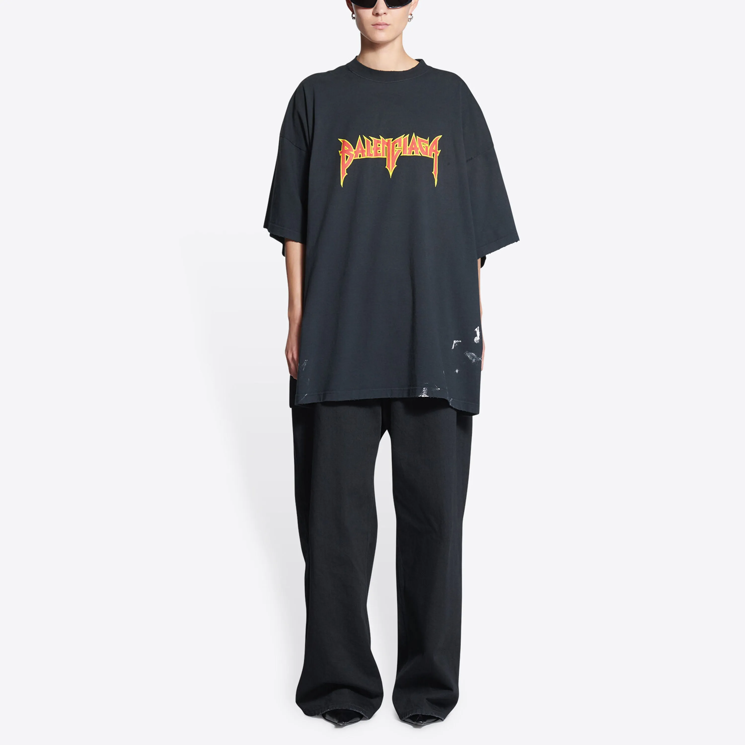 Balenciaga Metallica Short Sleeve T-Shirt Oversized Fit 'Black Orange' 694576TMV880105 sold by KicksCrew product image thumbnail 3
