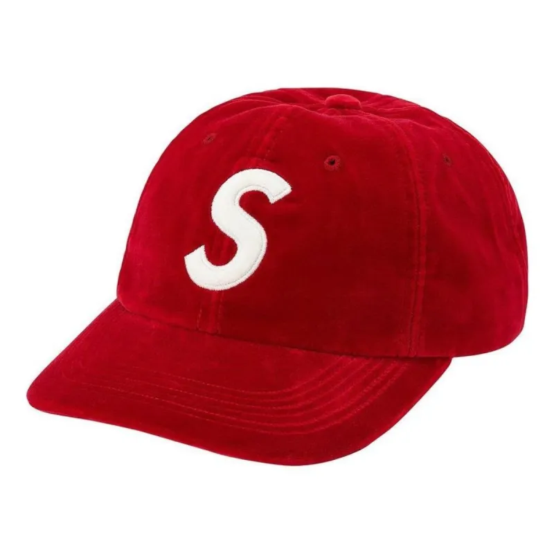Supreme Velvet S Logo 6-Panel 'Red White' SUP-FW20-213 sold by KicksCrew