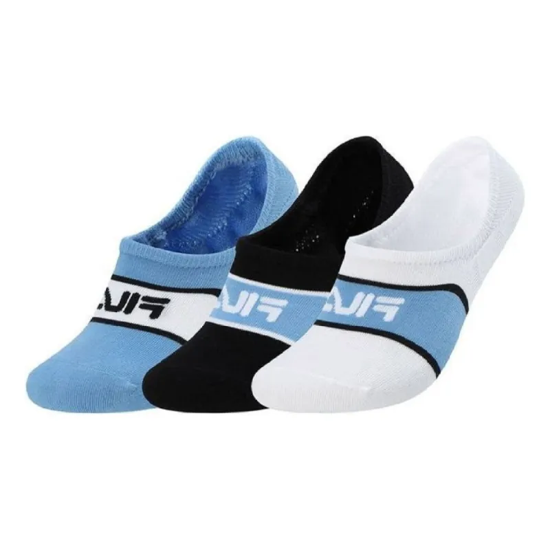 FILA FUSION Logo No Show Socks 3-Pack 'Teal White Black' T13M121305F-99 sold by KicksCrew