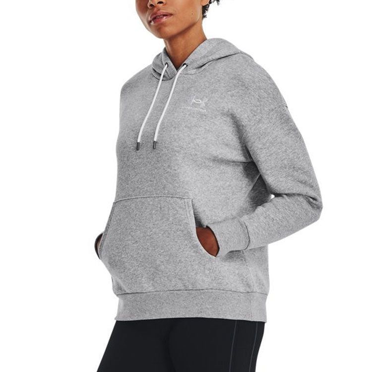 (WMNS) Under Armour Essential Fleece Hoodie 'Grey' 1373033-011 sold by KicksCrew product image thumbnail 3