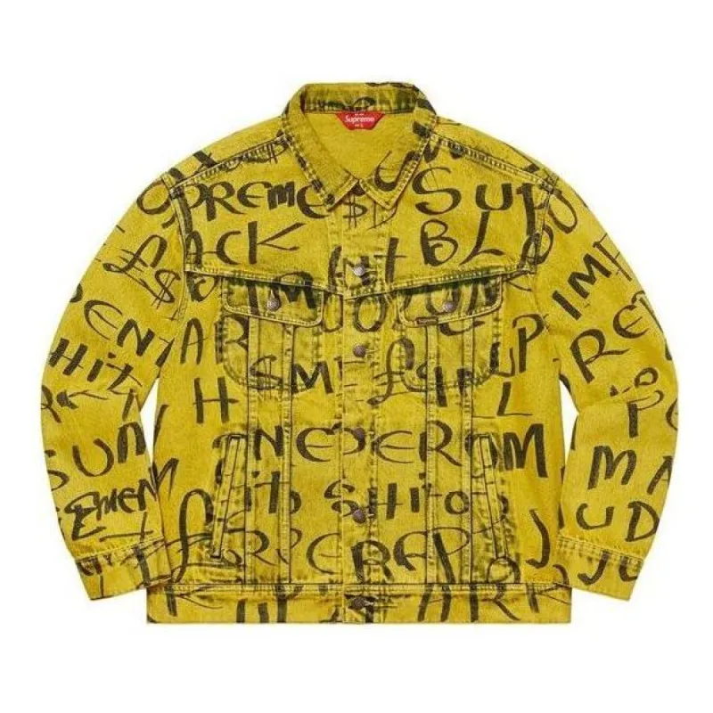 Supreme Black Ark Denim Trucker Jacket 'Yellow Black' SUP-FW20-202 sold by KicksCrew