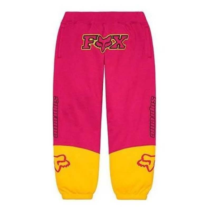 Supreme Fox Racing Sweatpants 'Pink Yellow' SUP-FW20-181 sold by KicksCrew