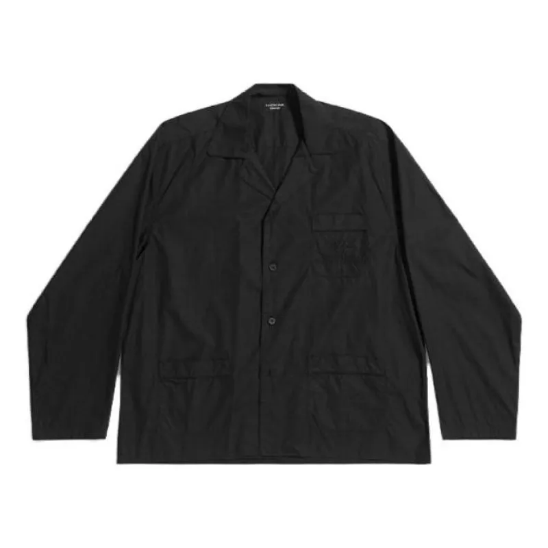 Balenciaga Long Sleeve Shirt Medium Fit 'Black' 658844TEM161000 sold by KicksCrew