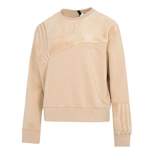 (WMNS) adidas Neo Vbe Sweat1 Knitted Crew Neck Pullover 'Tan' HN2372 sold by KicksCrew