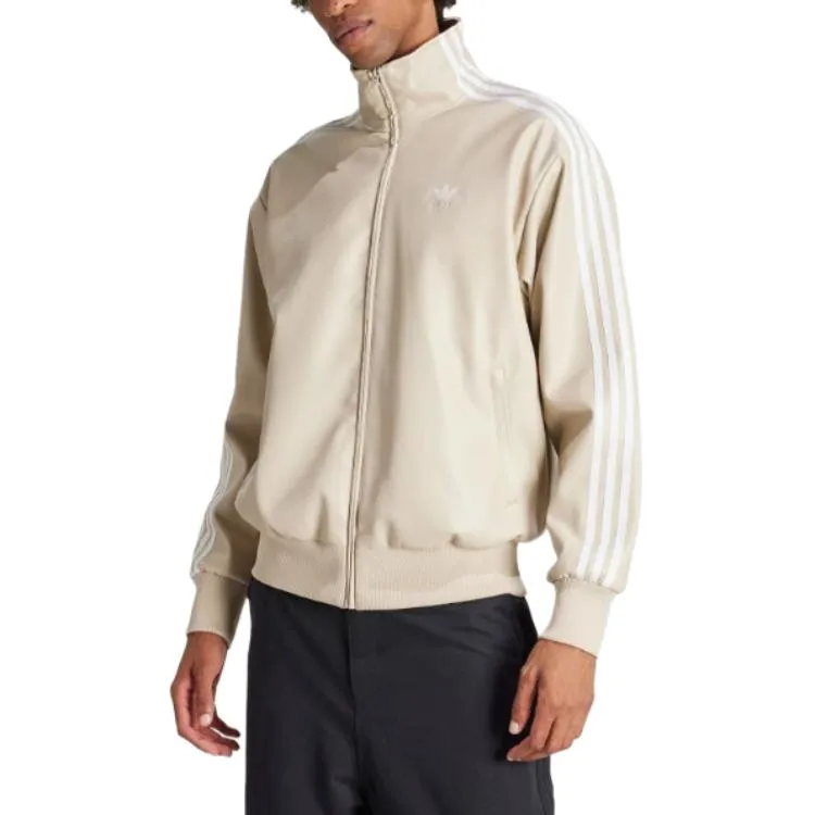 adidas Firebird Adicolor Three Stripes Synthetic Fabric Loose Jacket 'Beige' IZ4036 sold by KicksCrew product image thumbnail 3