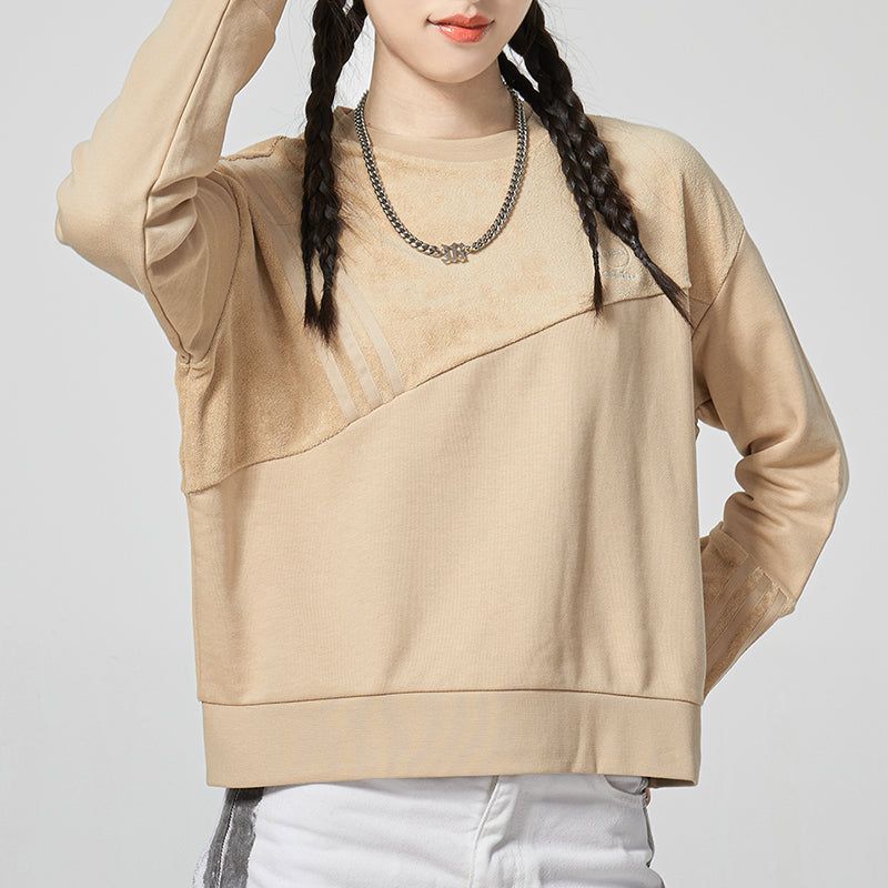 (WMNS) adidas Neo Vbe Sweat1 Knitted Crew Neck Pullover 'Tan' HN2372 sold by KicksCrew product image thumbnail 3