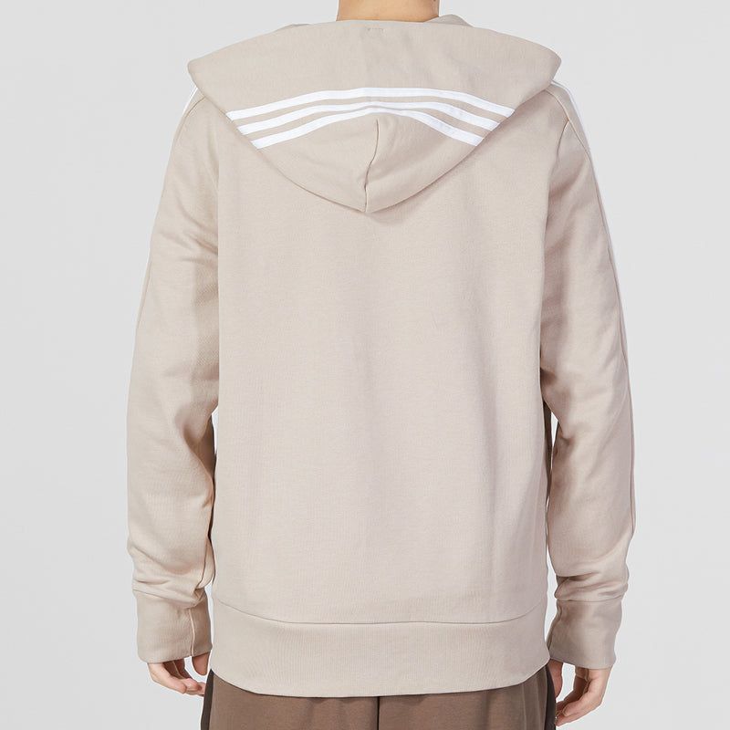 Adidas Essentials French Terry 3-Stripes Full-Zip Hoodie Jackets 'Beige' IC9839 sold by KicksCrew product image thumbnail 4