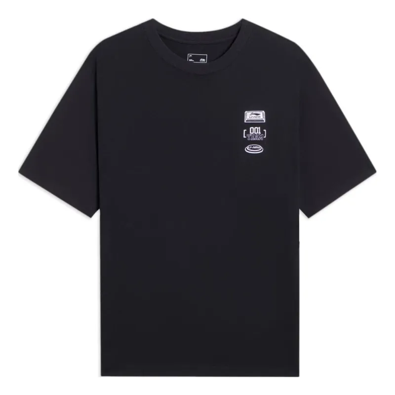 Li-Ning 001 Team Graphic T-shirt 'Black' AHSS899-3 sold by KicksCrew