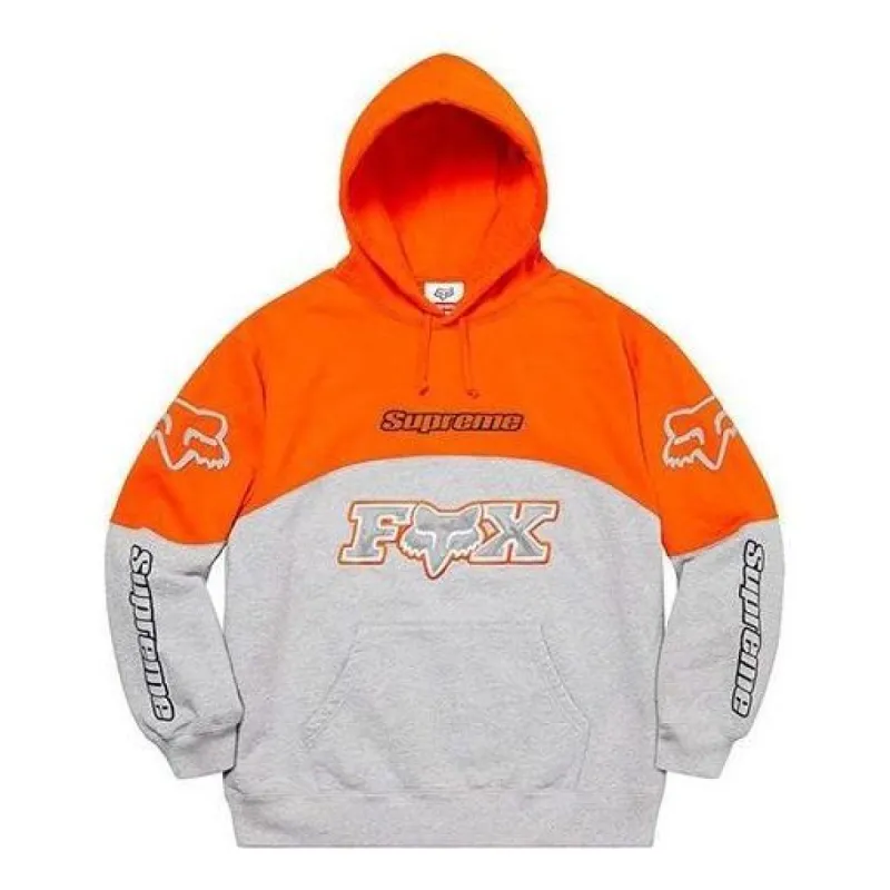 Supreme Fox Racing Hooded Sweatshirt 'Orange Grey' SUP-FW20-178 sold by KicksCrew