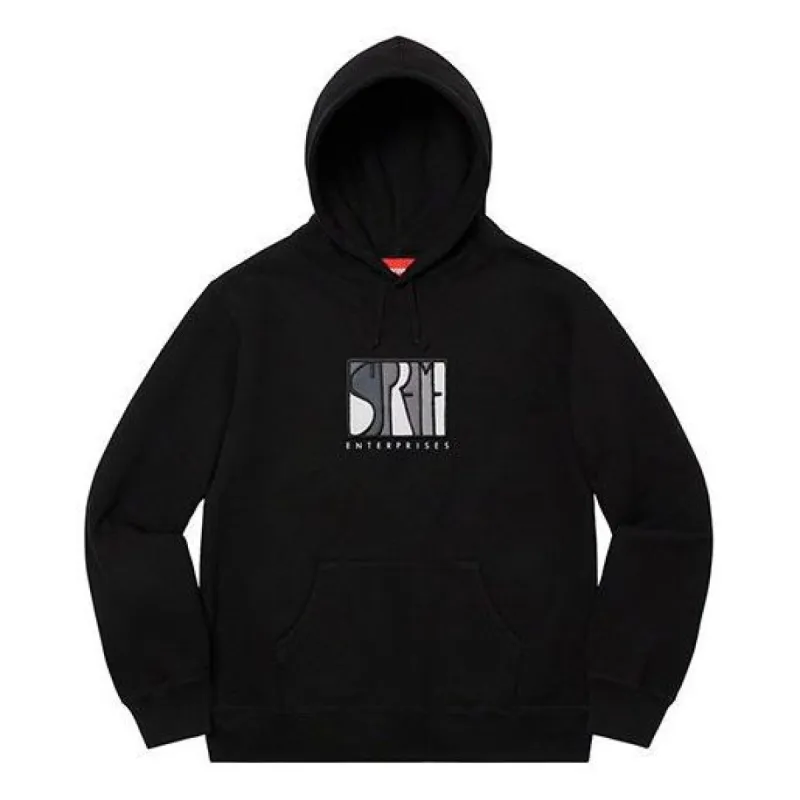 Supreme Enterprises Hooded Sweatshirt 'Black White' SUP-FW20-167 sold by KicksCrew