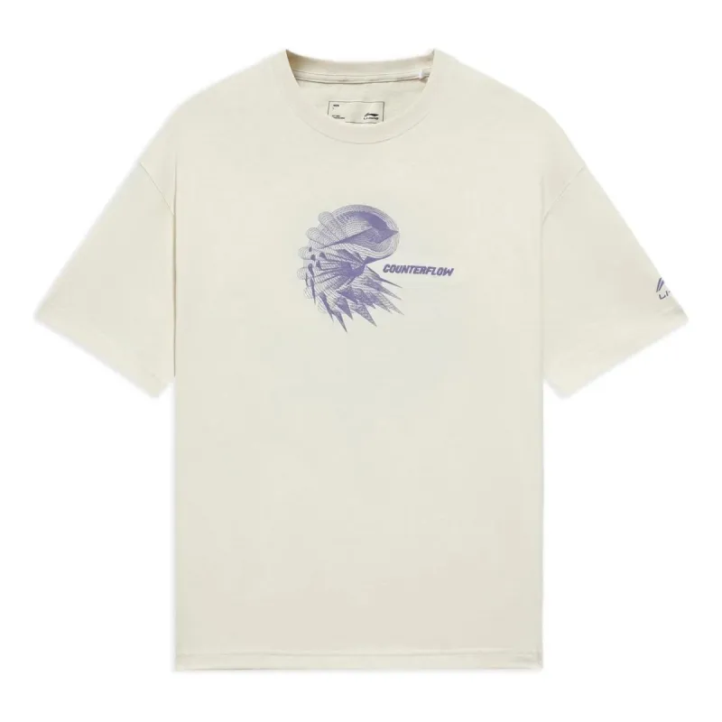 Li-Ning Counterflow Graphic T-shirt 'Creamy White' AHSS885-2 sold by KicksCrew